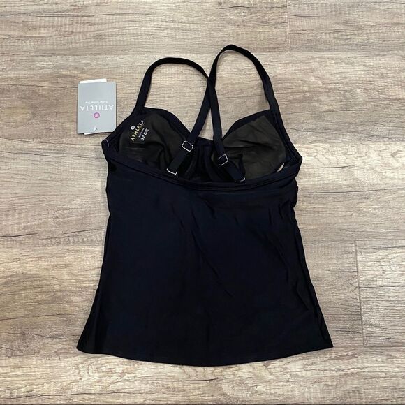 NWT Athleta Black Twister Tankini Top Swim 32 B/C Swimwear Bathing Suit Lycra - Picture 3 of 5